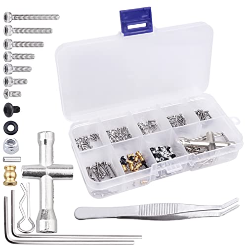 276Pcs RC Screw Kit RC Repair Tool Set for Hardware Fasteners for Axial SCX24 1/24 RC Crawler Truck Deadbolt C10 Jeep Betty
