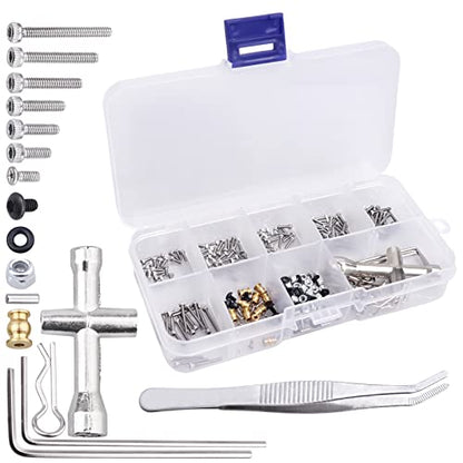 276Pcs RC Screw Kit RC Repair Tool Set for Hardware Fasteners for Axial SCX24 1/24 RC Crawler Truck Deadbolt C10 Jeep Betty