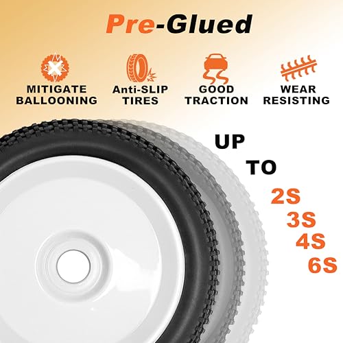 17mm hex RC Wheels and Tires for Arrma Typhon Talion 6S 3S Team Losi 8Ight 1/8 RC Buggy Tires and Wheels Pre-glued White 4PCS - color: white