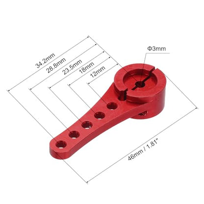 MECCANIXITY 2 Pcs Aluminum Servo Horn Long 25T Steering Arm 46mm Length Red Suitable for DIY RC Car/Boat/AirplanesBoat Model Accessories with M2.5 Screws - color: Red