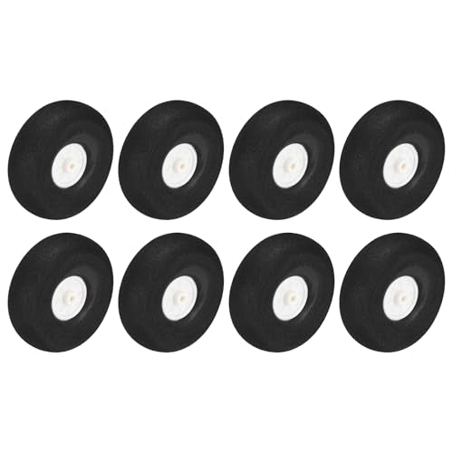 MECCANIXITY 8Pcs RC Airplane Wheels 56mm / 2.2" OD Aircraft Sponge Tire Tail Airplanes Foam Wheel Replacement for DIY Model Plane Helicopter - size: 56mm / 2.2" OD