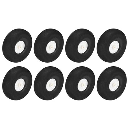 MECCANIXITY 8Pcs RC Airplane Wheels 56mm / 2.2" OD Aircraft Sponge Tire Tail Airplanes Foam Wheel Replacement for DIY Model Plane Helicopter - size: 56mm / 2.2" OD