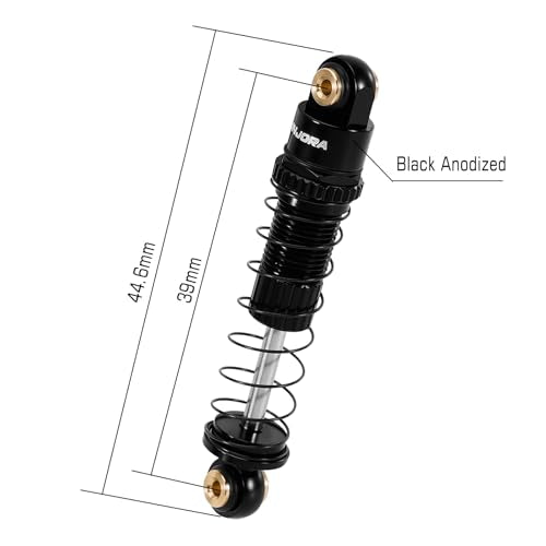 INJORA 39mm Aluminum Adjustable Threaded Oil Shock for SCX24 FCX24M, Black - color: Black