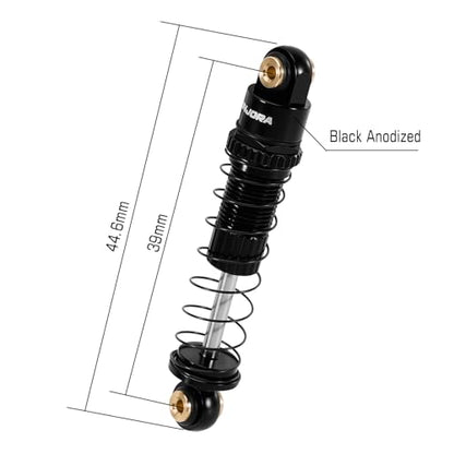 INJORA 39mm Aluminum Adjustable Threaded Oil Shock for SCX24 FCX24M, Black - color: Black