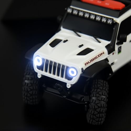 RC Car LED Head Lights Bar for Axial SCX30 1/30 Jeep Wrangler, 7-Light Roof Light Kit with Wiring Harness (Angel Eye Light-White) - color: Angel Eye Light-White