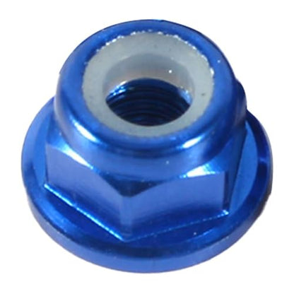 Insert Lock Nuts – Aluminum Alloy Hex Flanged Nylon Lock Nuts,Avoid Loosening Hardware Fasteners for RC Car Truck Crawler Wheels(M4,Black)(Blue-M3) - color: Blue-M3