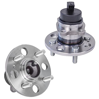 Detroit Axle - 4pc Steering Knuckles Kit for 06-11 Hyundai Accent 4-Wheel | ABS, 2 Front Steering Knuckles & Wheel Bearing Hubs 2 Rear Wheel Bearing and Hubs 2006 2007 2008 2009 2010 2011 Replacement - size: 4UW48689/Kit