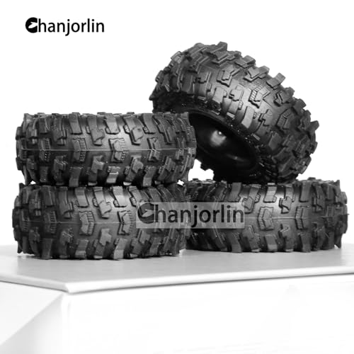1.0 RC Crawler Tires OD 51mm 1/24 1/18 All Terrain Super Soft Sticky Rubber Mud Slingers Wheels Tyres with Foam for 1:24 1:18 Rock Crawler Car Axial SCX24 FMS AX24 FCX18 FCX24 TRX4M 4PCS