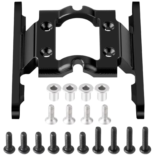 CNC Aluminum Center Frame Brace Transmission Skid Plate Gearbox for FMS FCX18 LC80 1/18 RC Crawler Car Upgrades (Black) - color: Black