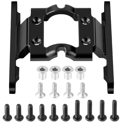 CNC Aluminum Center Frame Brace Transmission Skid Plate Gearbox for FMS FCX18 LC80 1/18 RC Crawler Car Upgrades (Black) - color: Black