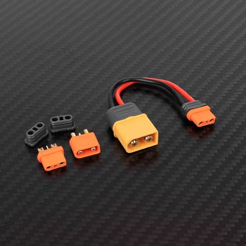 RCAWD XT60 Male to Female IC2 Male Female Adapter Connector with IC2 Male and IC2 Female Replacement for RC Car Battery