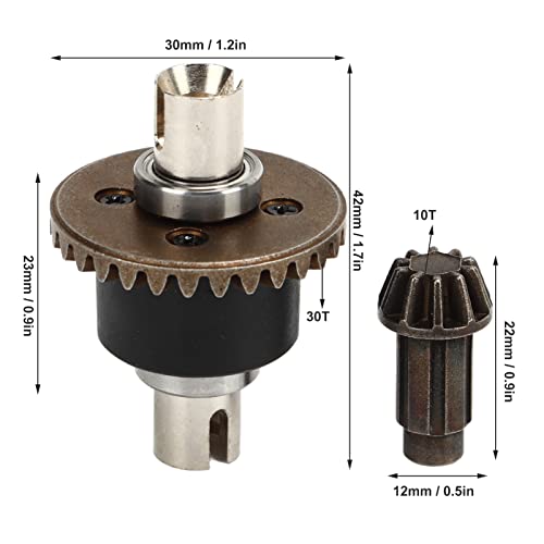 Uxsiya Differential Drive Gear Set Rc Car Differential Gear Set 30t Center Differential Bevel Gear for Scy 16101 16102 16103 16201 1/16 Rc Car