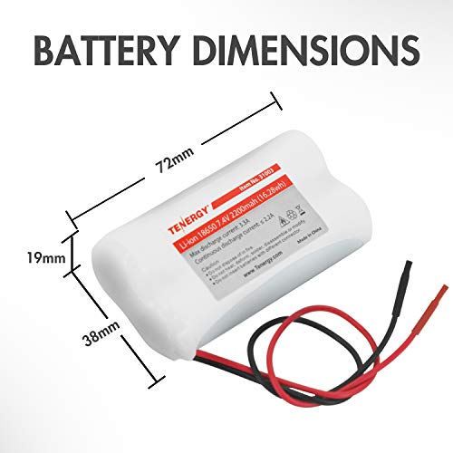 Tenergy 7.4V Li-ion 2200mAh Rechargeable Battery Module with PCB