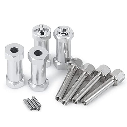 RC 12mm Wheel Hex Drive Hubs Combiner Coupler Aluminum 15mm/20mm/25mm/30mm Offset Extension Longer Combiner Drive Adapter for 1/10 Axial SCX10 Wraith RC Car Upgrade Parts (Silver - 30mm) - color: Silver - 30mm