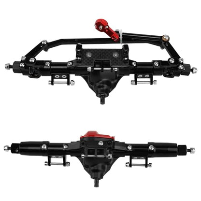 Front Rear Complete Axle Set with 3.0 Version Axle Shaft for Axial SCX10 RC4WD D90 1/10 RC Crawler Upgrade Parts - color: Black