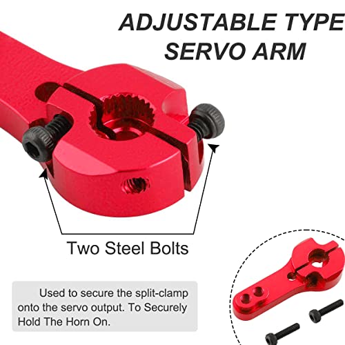 25T Aluminum Dual Clamping Metal Servo Arm Horn, 6 Colors, RC Model Motor Spare Parts for RC Car/Model Boat/Truck/Airplane (12Pcs)