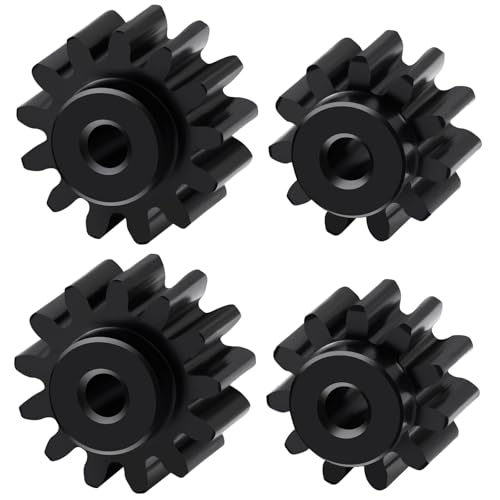 4Pack Hard Plastic Upgrade Pinion Gear Set Motor Gears 11T 13T 0.5M 2mm Shaft Compatible with Losi 1:24 Micro-B 2WD Buggy Upgrades Parts