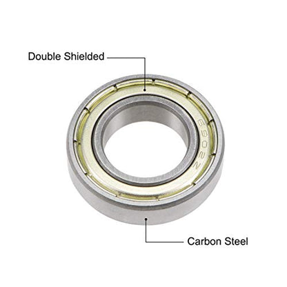 uxcell 6902ZZ Deep Groove Ball Bearings Z2 15mm X 28mm X 7mm Double Shielded Carbon Steel 20pcs - size: 15mmx28mmx7mm