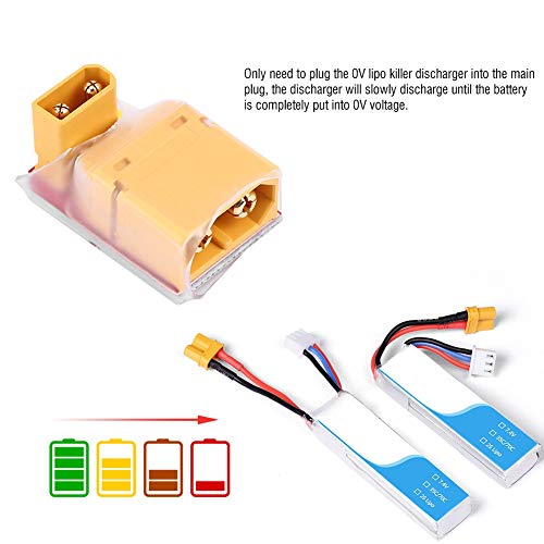 0V Killer Battery Discharger for RC Battery Discharge Disintegration Suitable for All Ages Plastic Color Shown
