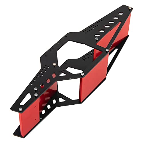ShareGoo Aluminium Chassis Frame Kit Rocks Cage Body Shell Compatible with 1/24 Axial SCX24 90081 AXI00001 AXI00002 AXI00005 AXI00006 RC Crawler Upgrade Parts (Red) - color: Red