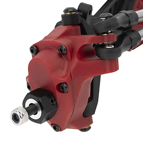 MEUS RACING SCX10 Axles Front & Rear Portal Axles for Axial SCX10 SCX10 II 1/10 RC Crawler Upgrade Pasrts, Nylon Axles with Steel Gears and Metal Bearings（Red） - color: Red