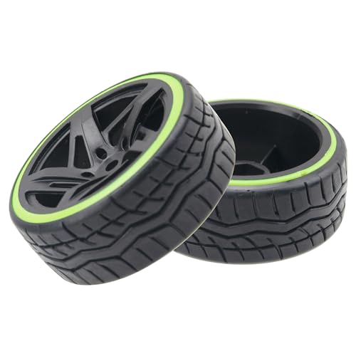 1/10 RC Drift Car Tires Hard Plastic Tyre & 12mm Hex Wheel Rims 5-Spoke Compatible with Traxxas 4-Tec 2.0 HSP Tamiya TT01 Kyosho HPI Redcat Racing MST 1/10 On-Road RC Drift Drifting Car