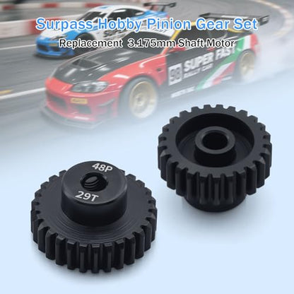 48P 25T 26T 27T 28T 29T Pinion Gear Sets with Screwdrivers for 3.175mm Shaft Brushless Brush Motor Compatible with Arrma HPI Kyosho Losi Axial Traxxas Tamiya 1/10 RC Car Monster Truck Buggy - size: 25T 26T 27T 28T 29T