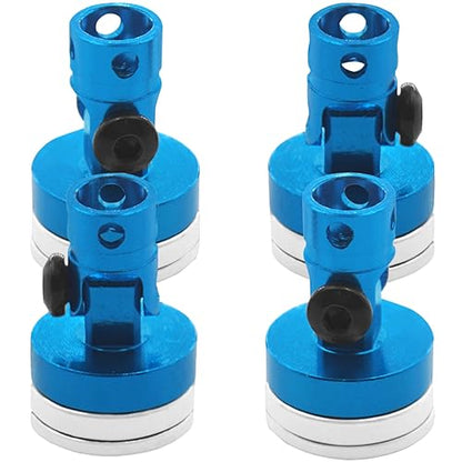 ShareGoo 4PCS RC Magnetic Body Post,Alloy Magnetic Stealth Invisible Body Shell Mount Column Compatible with HSP Redcat Himoto Traxxas SCX10 4WD 1/10 RC Car (Blue)