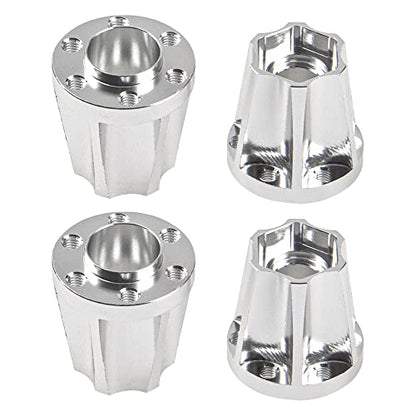 Metal RC 12mm Wheel Hex Hub Extension Combiner Compatible with 1.9/2.2inch Wheel Rim Axial SCX10 Traxxas TRX4 D90 1/10 RC Crawler (18mm, Silver) - color: Silver, size: 18mm