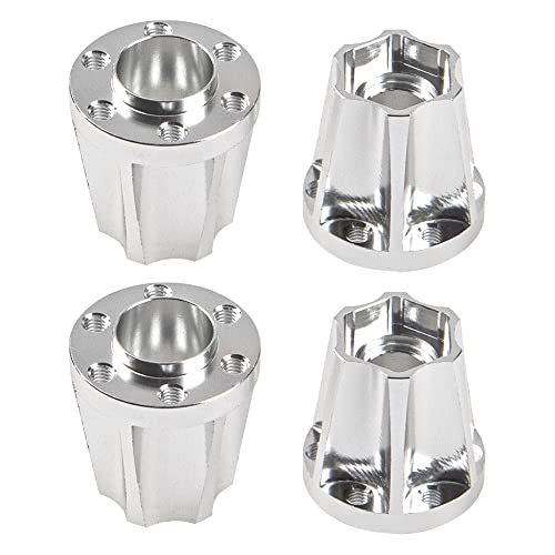 Metal RC 12mm Wheel Hex Hub Extension Combiner Compatible with 1.9/2.2inch Wheel Rim Axial SCX10 Traxxas TRX4 D90 1/10 RC Crawler (22mm, Silver) - color: Silver, size: 22mm