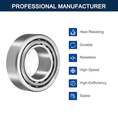 2 Pack 33006 Tapered Roller Bearing Cone and Cup Set | 30mm Bore 55mm OD 20mm Cup Width, Chrome Steel Taper Bearings Set, ABEC-3 - size: 33006