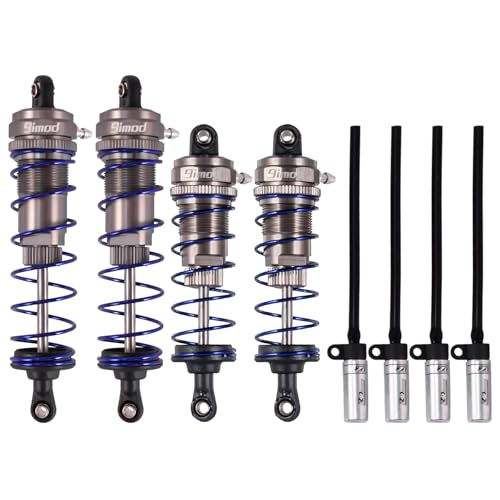 105mm Aluminum Threaded RC Car Shocks Set for 1/10 Crawler (Titanium) | 4PCS Front & Rear Shocks 105x93mm Adjustable Threaded RC Shock for Axial SCX10 90046, AXI231017,TRX-4,D90 1/10 RC Crawlers - color: Titanium