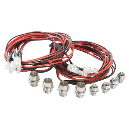8 LED Light Set LED Headlight for 1:10 Scale RC Car,4 White Headlights & 4 Red Taillight Kit