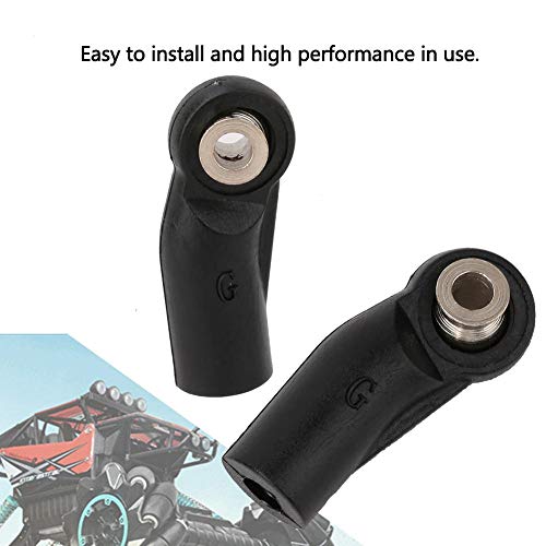 Dilwe 10PCS M4 Rod End Linkage Ball Fit for Axial SCX 1/10 RC Car Crawler, M4 Link Rod End Joint Steering Linkage Ball RC Car Ball End RC Accessories(Side Bent)