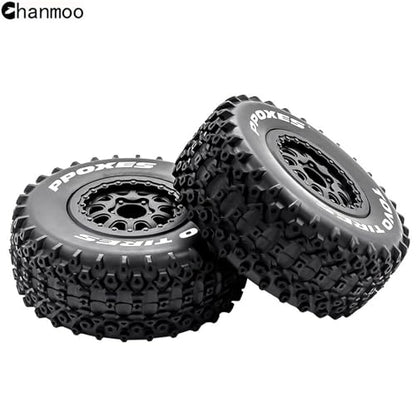 1/10 RC Short Course Truck Wheels and Tires with 12mm Hex 1:10 Scale Off Road Tyres for 1/10 RC Off-Road Car Traxxas TRX4 Slash Arrma Losi Tenacity Vkar 10sc Hpi RC Buggy Car 4PCS (B Tires) - color: B Tires