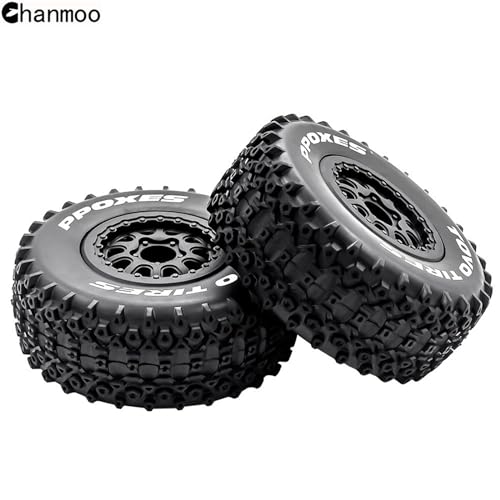 1/10 RC Short Course Truck Wheels and Tires with 12mm Hex 1:10 Scale Off Road Tyres for 1/10 RC Off-Road Car Traxxas TRX4 Slash Arrma Losi Tenacity Vkar 10sc Hpi RC Buggy Car 4PCS (C Tires) - color: C Tires