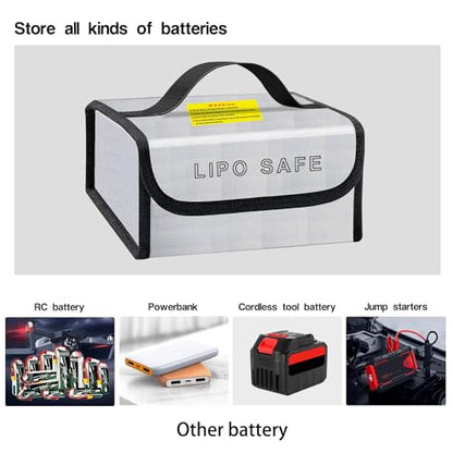 2PCS 185 * 120 * 80mm Lipo Battery Safe Bag Fireproof Charging Bag for RC Lipo Battery Pack Storage Charging Transport, Home Office Travel Lipo Safe Storage Pouch - size: 185x120x80mm (2 pcs)