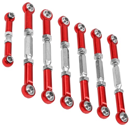 Aluminum Adjustable Turnbuckles Rod Camber Links Steering Linkage Pull Rod Tie Rod Compatible with Traxxas 1/10 Slash 2WD RC Truck (Red)