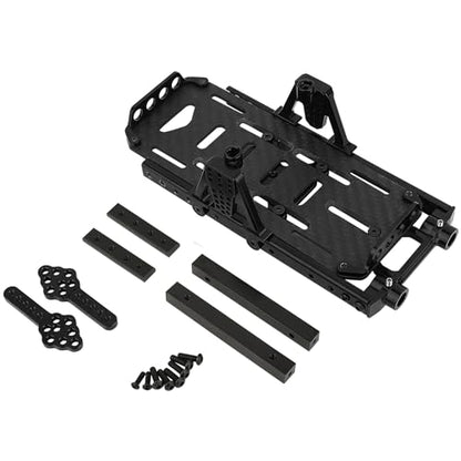 Metal Chassis Frame Kit Extended Rails with Shock Towers Battery Mount Bumper Mount Chassis Brace 4x4 Upgrade to SCX10 6x6 for 1/10 RC Crawler Axial SCX10 Modified Part (Black) - color: Black