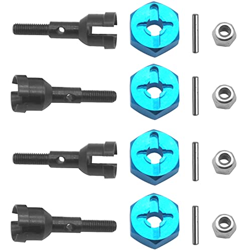 4Pack Vgoohobby RC Wheel Axle Shaft Locknuts with 7mm to 12mm Wheel Hex Hub Convert Adapter Compatible with Wltoys A959 A969 A979 K929 RC Car 1/18 Scale RC Car