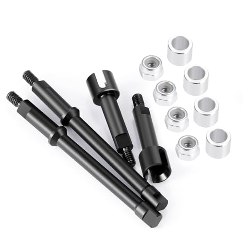 Que-T Heavy Duty Steel CVD Driveshafts +4mm Extended Front Rear Drive Shafts for 1/30 Axial Scx30 RC Crawler Car - size: 4mm Extended