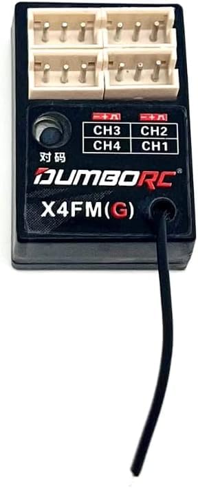 Helidirect DUMBORC X4FMG 4 Channel Micro RC Receiver with Built-in Gyro 2.4GHz for RC Car Boat Tank – Stabilized Mini Remote Receiver