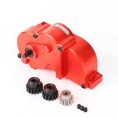 RCAWD Metal Center Gearbox & V2 Diff Assembly 1/10 LOSI Baja Rey RED | Eliminates center chassis flex. V2 diff upgrades handle massive off-road impacts, ensuring smooth continuous 4WD traction.