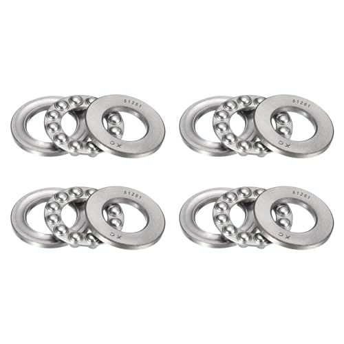 Thrust Ball Bearings, 4pcs 51201 Plane Axial Ball Bearing 3-in-1, 12mm x 28mm x 11mm Chrome Steel ABEC3 Single Row Roller - size: 51201 12mm x 28mm x 11mm