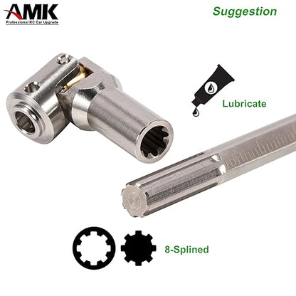 AMK 68-229mm Severable Ruled SCX10 Driveshaft Stainless Steel TRX4 Drive Shaft for 1/10 RC Crawler Sportys Scalers GSPEED Axial Capra UTB10 Pro Upgrades DIY LCG Rig (2Pcs Silver) - color: 2pcs Silver