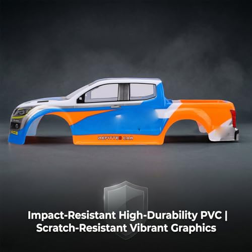 RC Car Body Shell 1/10 Scale Universal Painted Precut Modification 26cm Wheelbase for Pickup Truck (Blue) - color: Blue