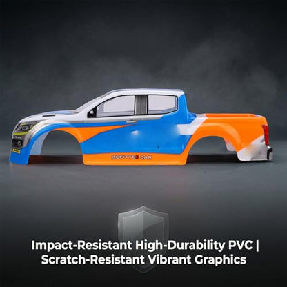 RC Car Body Shell 1/10 Scale Universal Painted Precut Modification 26cm Wheelbase for Pickup Truck (Blue) - color: Blue