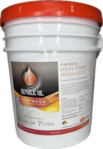 Republic Oil Premium Red #2 EP2 Lithium Complex Multi Purpose Grease Pail 35 lb – High Temp Extreme Pressure Wheel Bearing Grease for Chassis, 5th Wheels, Agriculture & Construction Made in USA - size: 35 lb Pail