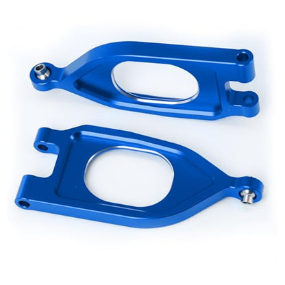 Aluminum Alloy RC Front Upper Lower Suspension Arm Swing Arm &Rear Lower Arm for Arrma 1/10 GORGON 4X2 2WD Gorgon Monster Truck (Blue) - color: Blue