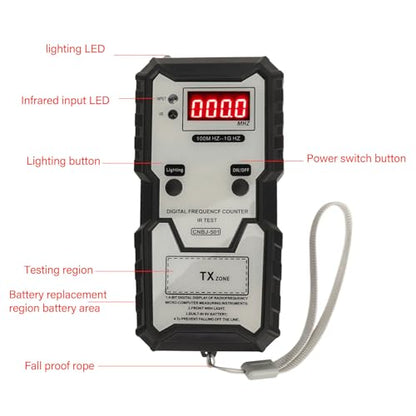 Remote Key Frequency Tester, 100MHZ to 1GHZ Infrared Remote Control Meter, Portable Key Fob Digital Counter for Access Control